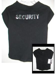 Pet Dog "Security" Costume Black Shirt Large Silver Let