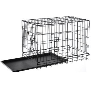 Pet Trex 24" to 48" Folding Pet Crate Kennel Wire Cage for Dogs Cats or Rabbits