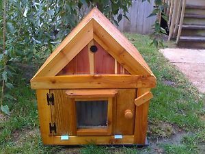 Large Heated Insulated Cedar Outdoor Cat House Shelter Bed