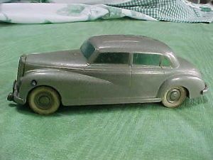Old Silver German British Zone Prameta Windup Toy Car Mercedes Benz for Restore