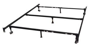 Heavy Duty 7 Leg Adjustable Metal Queen Size Bed Frame with Center Support New