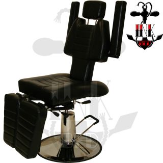 Inkbed Brand Tattoo Black Reclining Hydraulic Ink Chair Salon Studio Equipment