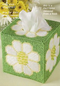 "Daisy Tissue Box Cover" Plastic Canvas Pattern