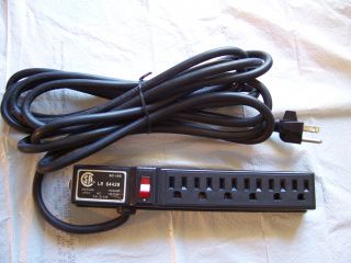 New 6 Outlet Power Cord Strip 15ft 14 AWG UL Listed Surge Protection