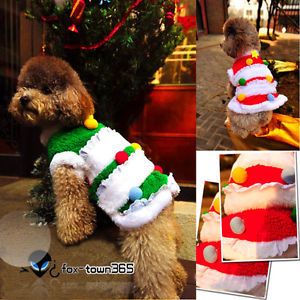 Merry Christmas Tree Pet Dog Clothes Costume Coat Hoodie Jackets Jumper Outwear