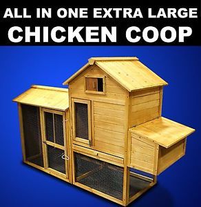 New XL Wooden Chicken Coop Nesting Box Hen House Chick Pen Rabbit Hutch HJ005