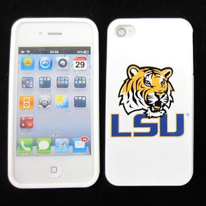 Apple iPhone 4 4S 4G LSU Tigers Silicone Rubber Skin Case Phone Cover