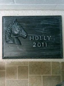 Pet Horse Memorial Marker Headstone Plaque Concrete Free Lettering