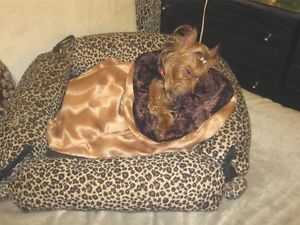 Gold Brown Faux Fur Cuddle Snuggle Blanket Dog Cat Pet Bed