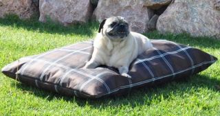 KH Mfg Recycled Indoor Outdoor Single Seam Dog Pet Bed Small Brown Plaid