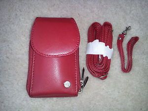 Travelon Brand Leather Travel Wallet Cell Phone iPhone Case Red New Unused