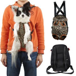 Leopard Soft Dog Cat Carrier Bag Case Pet Puppy Sling Tote Travel Backpack Small