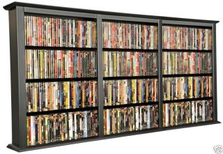 Black 1026 CD DVD Wall Mount Media Storage Rack Shelf