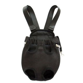 Black Puppy Dog Cat Carrier Pouch Sling Tote Bag for Travel Oxford Cloth Small