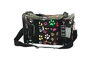 Pet Carrier Dog Cat Travel Bag Airline Approved Paw Print Nylon Small 5 to 7 Lb