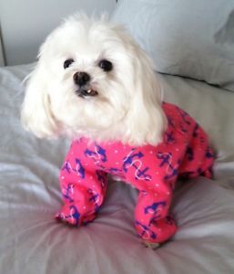 Really Cute Small Dog Pajamas Hot Pink w Anchor Print Dog Clothes USA New