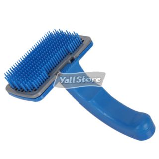 Pet Brush with Automatic Hair Release Blue L Size Dog Cat Comb Grooming