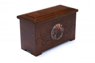 Solid Maple Wood Dog Cat Pet Cremation Memorial Urn Memory Box Small Large