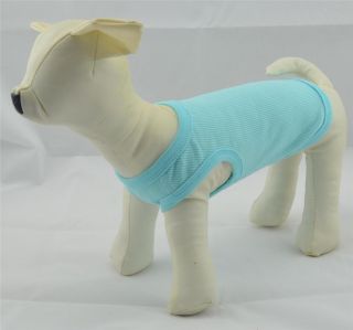 Small Pet Clothing Dog Tank Top Shirt Blank Ribbed Cotton Dog T Shirts 9 Colors