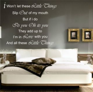One Direction Little Things Vinyl Wall Art Decal Sticker Lyric Bedroom
