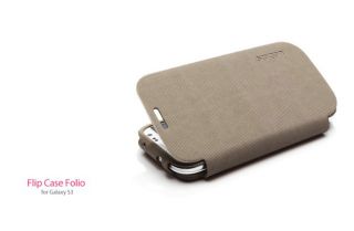 SPIGEN SGP Samsung Galaxy S3 Leather Case Folio Series Sand Brown