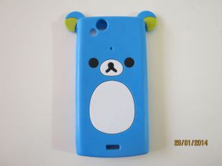Sony Ericsson Xperia Arc s Blue Teddy Bear Soft Silicone Cover Case x12 LT18