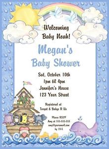 30 Personalized Baby Shower Noah's Ark Invitations