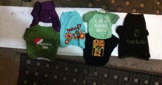 Lot of 6 Extra Small Dog T Shirts Jacket Pet Clothing Accessories Supplies