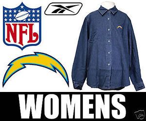 San Diego Chargers Denim Shirt NFL Womens Reebok New S