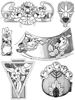 Arts Crafts Art Nouveau Mucha Stickley Style Design
