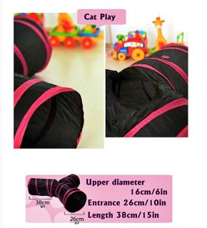 Cat Kitten Pet 3WAYS Cave Play Tunnel Toy Accessory Supplies with Peep Holes