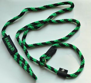 New Iams 6 ft Braided Nylon Rope Slip Loop Noose Dog Leash Green Blk