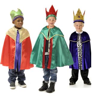 Children’s Kids Boys King Three Wise Men Cloak Fancy Dress Costume Nativity