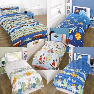 Boys Childrens Junior Toddler Cot Duvet Quilt Cover Bedding Sets with Pillowcase
