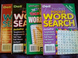 4 Puzzler's Pocket Word Search 3 Tick Tock Word Seek 1 Puzzle Books 2013