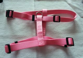 Pink Nylon Top Paws Dog Harness Collar Sz M HELPS Pet Project No Kill Shelter
