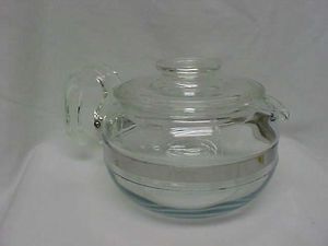 Vintage Pyrex Flameware 6 Cup Glass Tea Coffee Pot 8446B