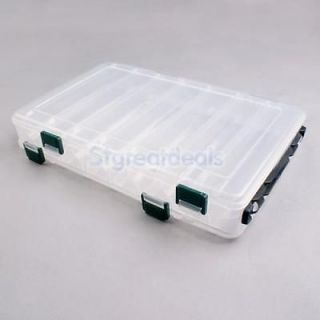 16 Compartment Double Sided Plastic Fish Fishing Tackle Storage Box Craft Case