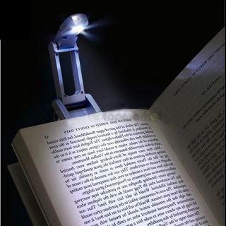 New Adjustable Light LED Clip on Reading Book Light Booklight Lamp Silver