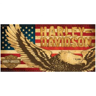 New Classic Harley Davidson Eagle and Flag Beach Towel Strong and Absorbent