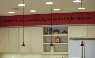 Coffee Kitchen Wall Stickers Vinyl Decal Border Words