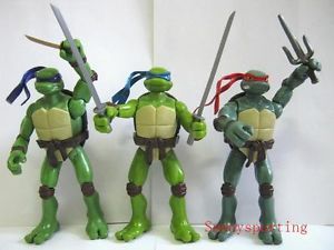 3 Teenage Mutant Ninja Turtles Figures Leonardo Donatello Raphael Playmates Toys
