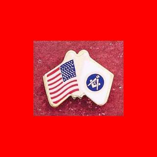 USA Flag Mason Metal Lapel Pin Great Quality Blue Lodge Masonic Metal Freemason