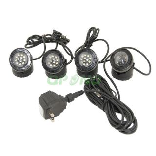 Submersible 4 LED Pond Light Set for Underwater Fountain Fish Pond Water Garden