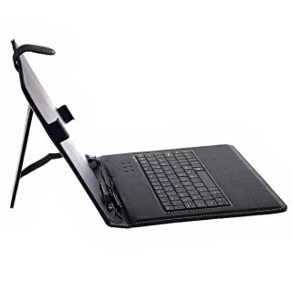 Black 9 7'' Tablet PC Mid Leather Sheath Keyboard Cover Case with Stylus USB US