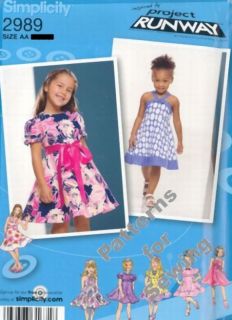 Pattern Sewing Simplicity Girls Project Runway Inspired Dress Sz ½ 3 New