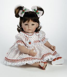 Strawberry Fields Adora Vinyl Baby Girl Toddler Doll Brown Hair Green Eyes New