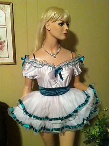 Southern Belle Style Adult Sissy Baby Doll Full Circle Costume Dress Look