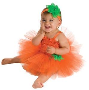 New Baby Rubies Pumpkin Tutu Infant Halloween Costume Polyester Dress Headpiece