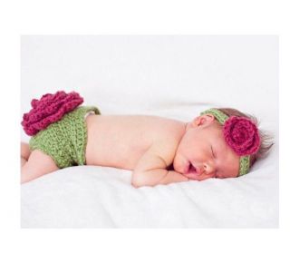 Cute Baby Infant Hand Knitted Flower Costume Photo Photography Prop Newborn L1